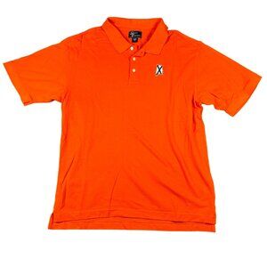 State Traditions Mens Large Orange State 3 Button Short‎ Sleeve Polo Shirt
